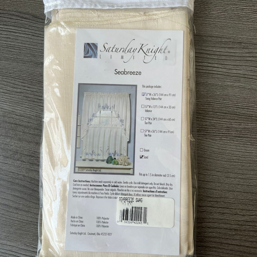 Saturday Knight Limited Rod Pocket Swag Valance Pair / Sand